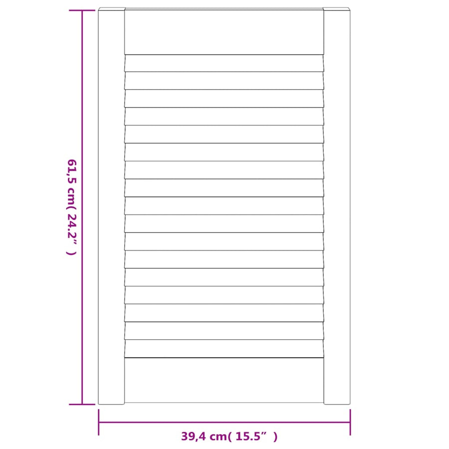 Kastdeuren met lamellen 2 st 61,5x39,4 cm grenenhout wit 2 61.5 x 39.4 cm Wit