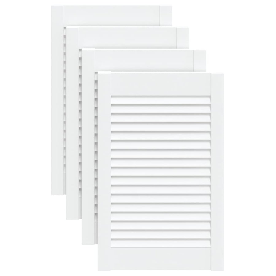 Kastdeuren met lamellen 4 st 61,5x39,4 cm grenenhout wit 4 61.5 x 39.4 cm Wit
