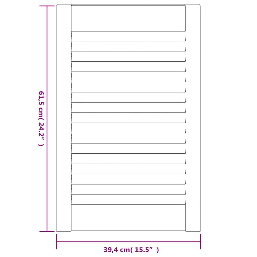 Kastdeuren met lamellen 4 st 61,5x39,4 cm grenenhout wit 4 61.5 x 39.4 cm Wit