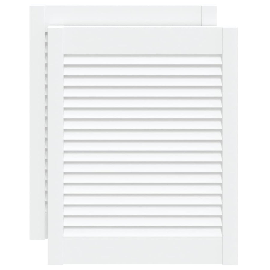 Kastdeuren met lamellen 2 st 61,5x49,4 cm grenenhout wit 2 61.5 x 49.4 cm Wit