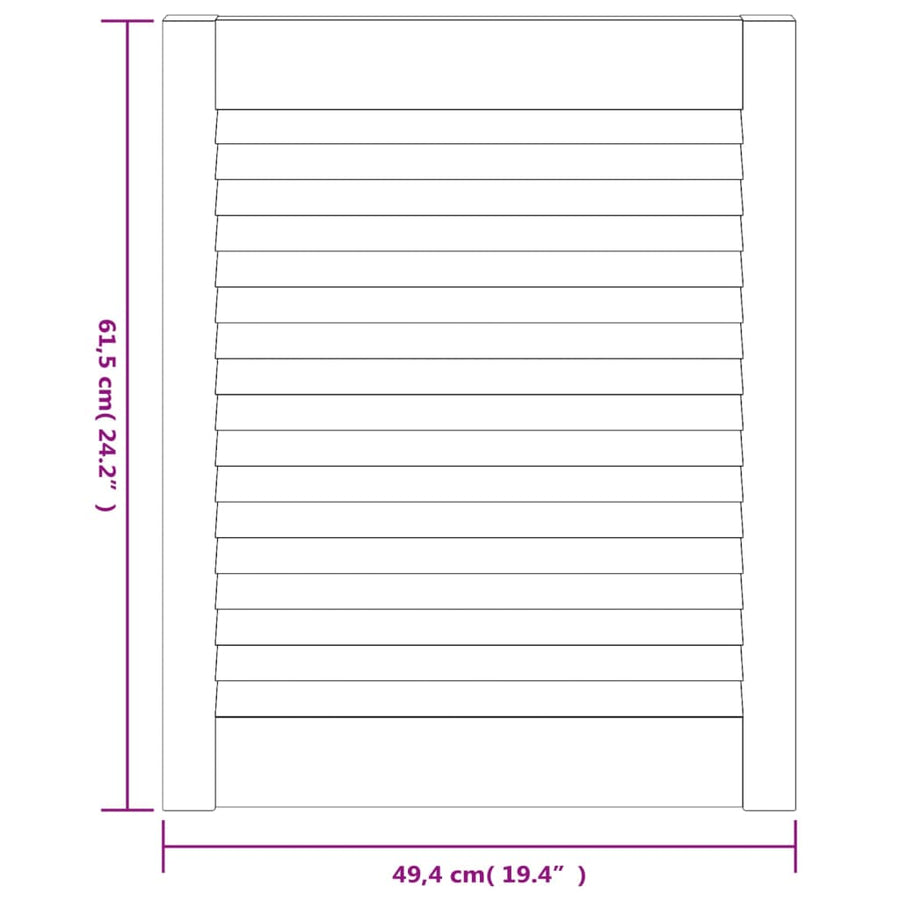 Kastdeuren met lamellen 2 st 61,5x49,4 cm grenenhout wit 2 61.5 x 49.4 cm Wit