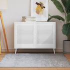 Louvered cupboard doors 2 pcs 61.5x49.4 cm pine wood white