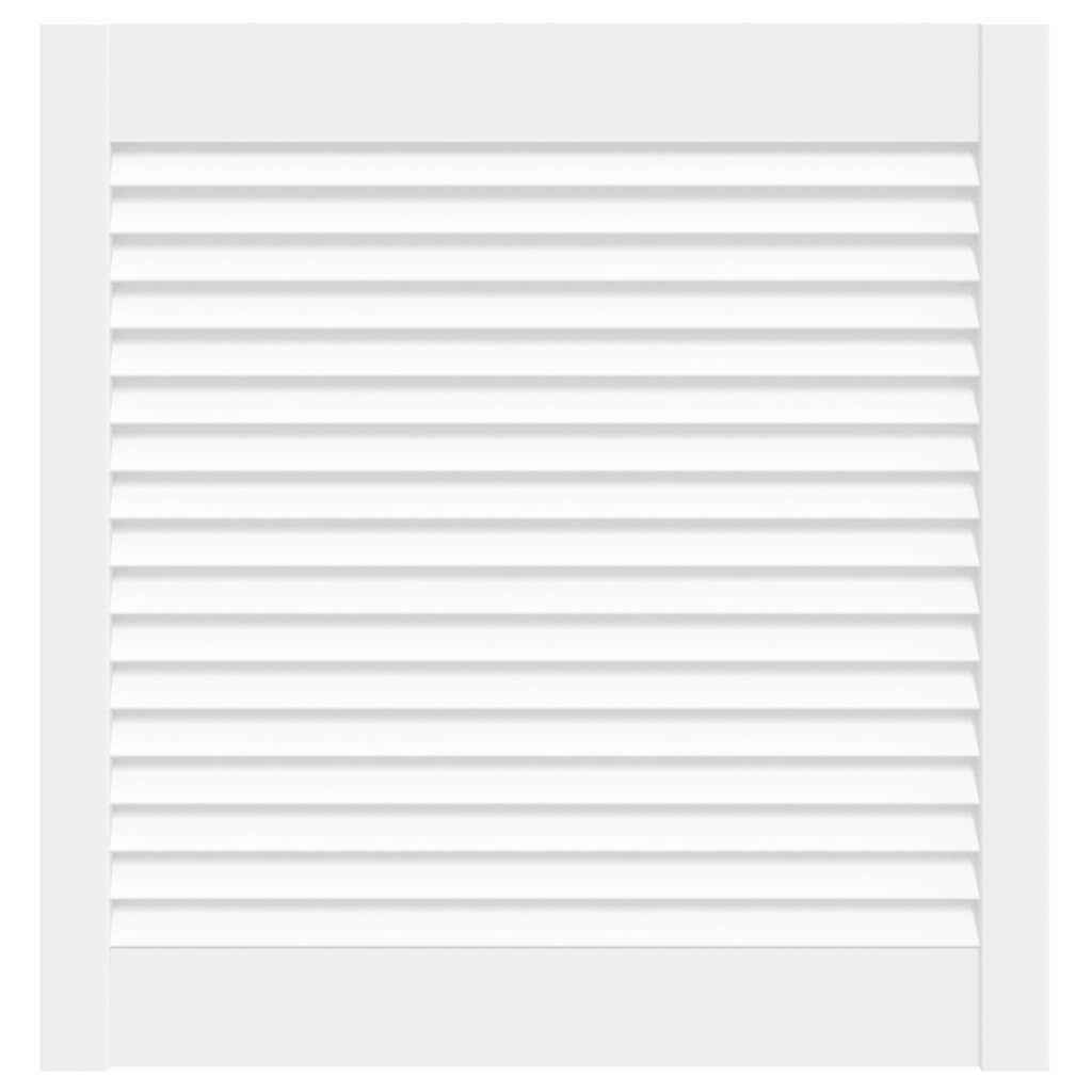 Kastdeur met lamellen 61,5x59,4 cm massief grenenhout wit 61.5 x 59.4 cm Wit