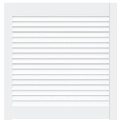 Kastdeur met lamellen 61,5x59,4 cm massief grenenhout wit 61.5 x 59.4 cm Wit