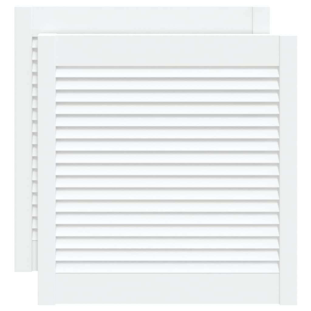 Kastdeuren Met Lamellen 61,5X59,4 Cm Grenenhout 2 61.5 x 59.4 cm Wit