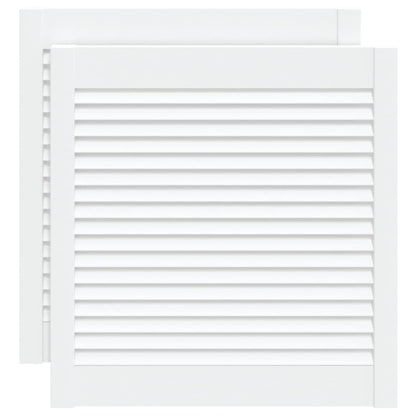 Kastdeuren Met Lamellen 61,5X59,4 Cm Grenenhout 2 61.5 x 59.4 cm Wit