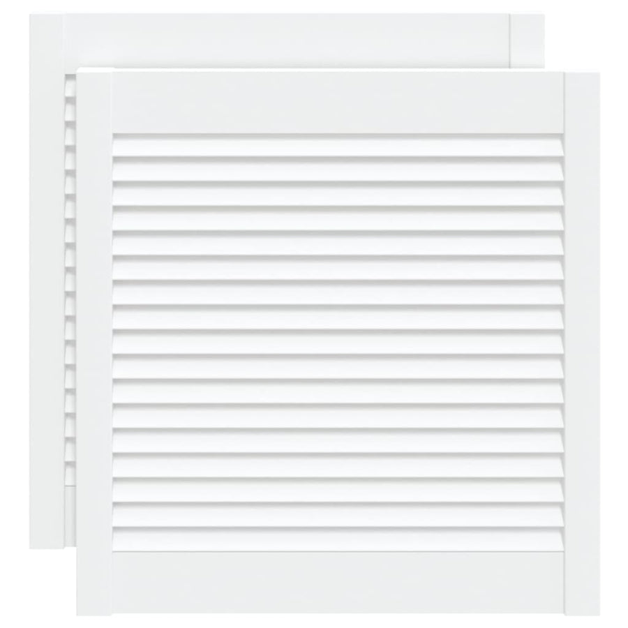Kastdeuren Met Lamellen 61,5X59,4 Cm Grenenhout 2 61.5 x 59.4 cm Wit