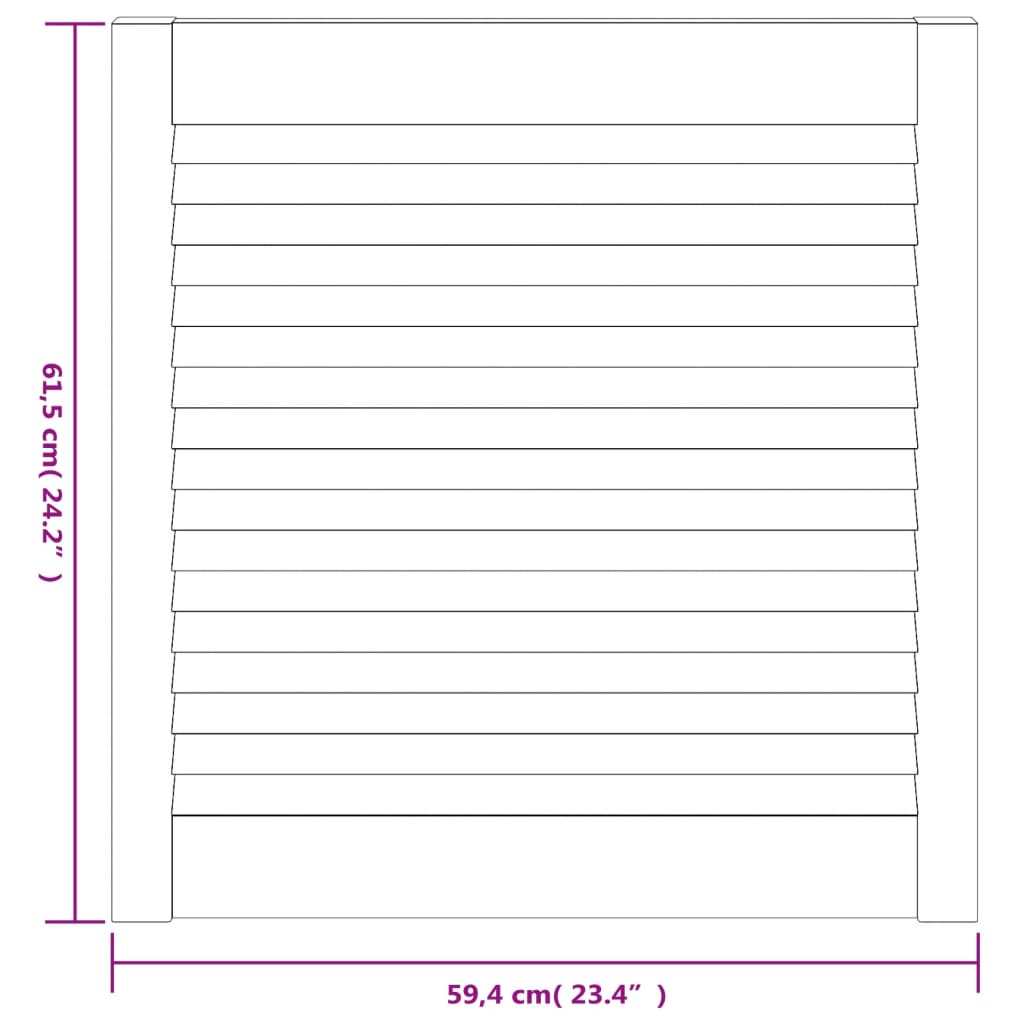 Kastdeuren Met Lamellen 61,5X59,4 Cm Grenenhout 2 61.5 x 59.4 cm Wit