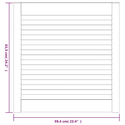 Kastdeuren Met Lamellen 61,5X59,4 Cm Grenenhout 2 61.5 x 59.4 cm Wit