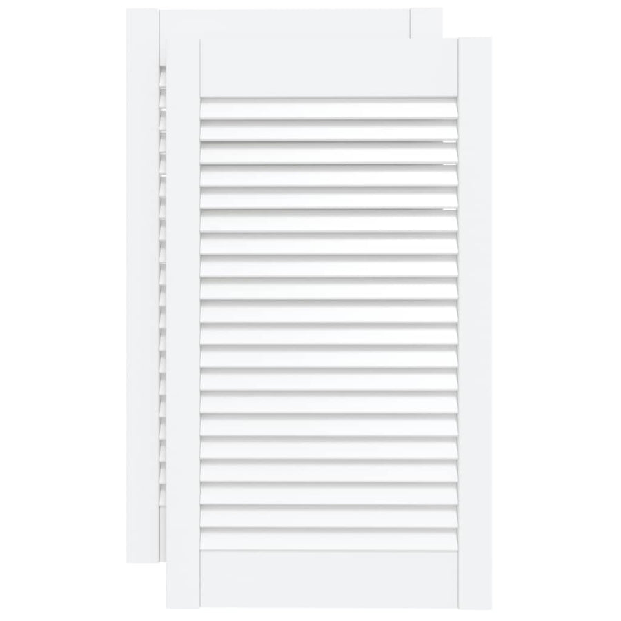 Kastdeuren met lamellen 2 st 69x39,4 cm massief grenenhout wit 2 69 x 39.4 cm Wit