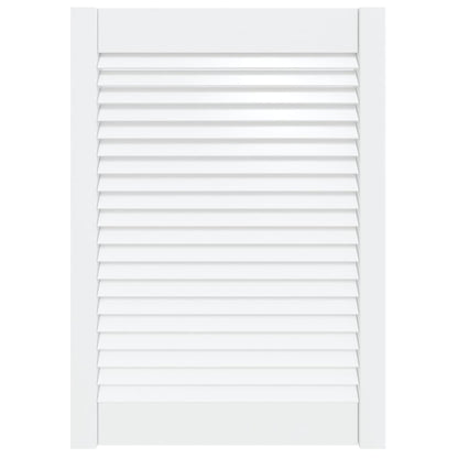 Kastdeur met lamellen 69x49,4 cm massief grenenhout wit 1 69 x 49.4 cm Wit
