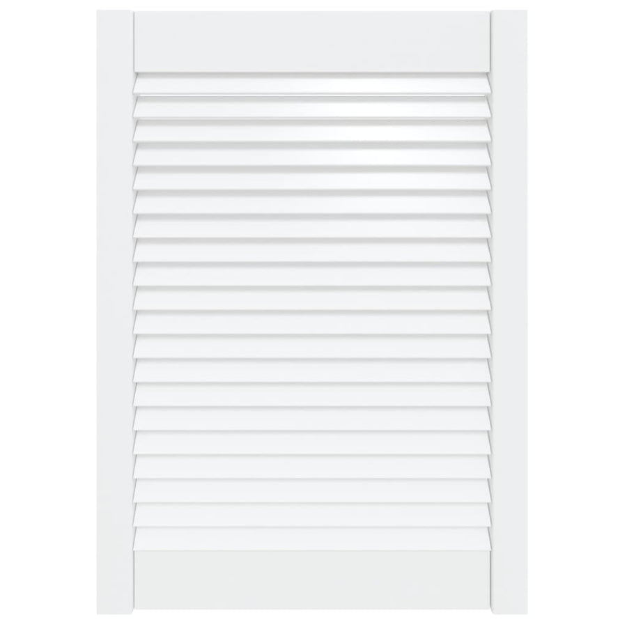 Kastdeur met lamellen 69x49,4 cm massief grenenhout wit 1 69 x 49.4 cm Wit