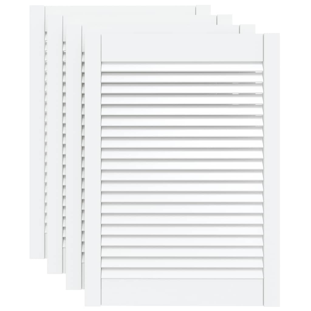 Kastdeuren met lamellen 4 st 69x49,4 cm massief grenenhout wit 4 69 x 49.4 cm Wit