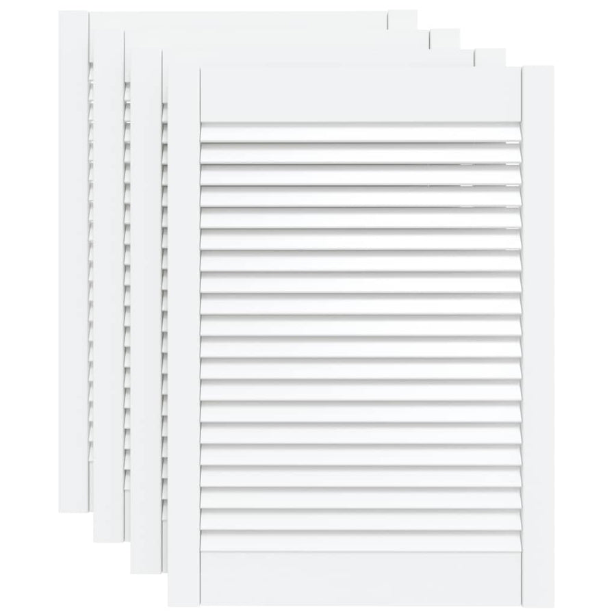 Kastdeuren met lamellen 4 st 69x49,4 cm massief grenenhout wit 4 69 x 49.4 cm Wit