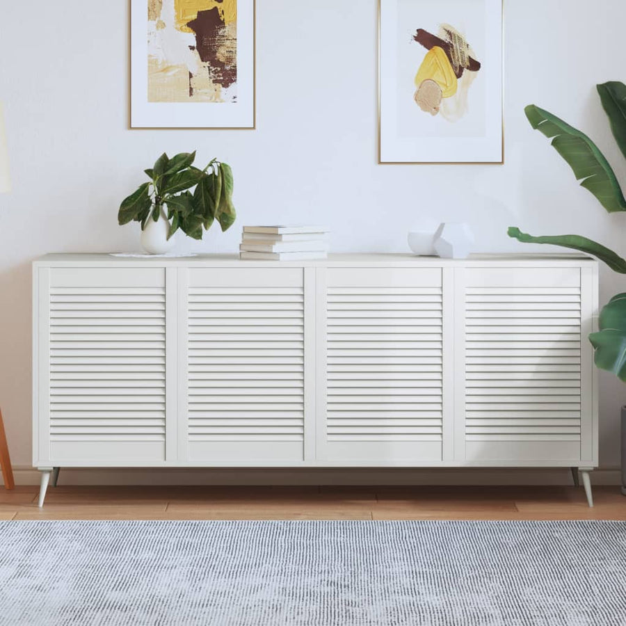 Kastdeuren met lamellen 4 st 69x49,4 cm massief grenenhout wit 4 69 x 49.4 cm Wit