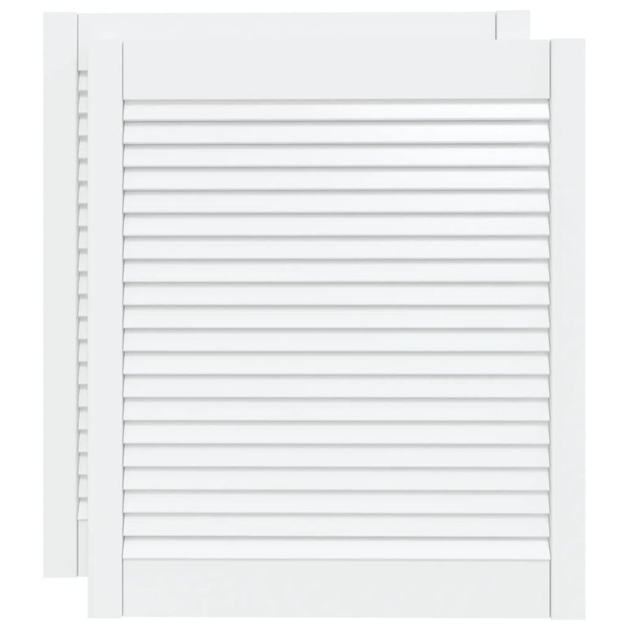 Kastdeuren met lamellen 2 st 69x59,4 cm massief grenenhout wit 2 69 x 59.4 cm Wit