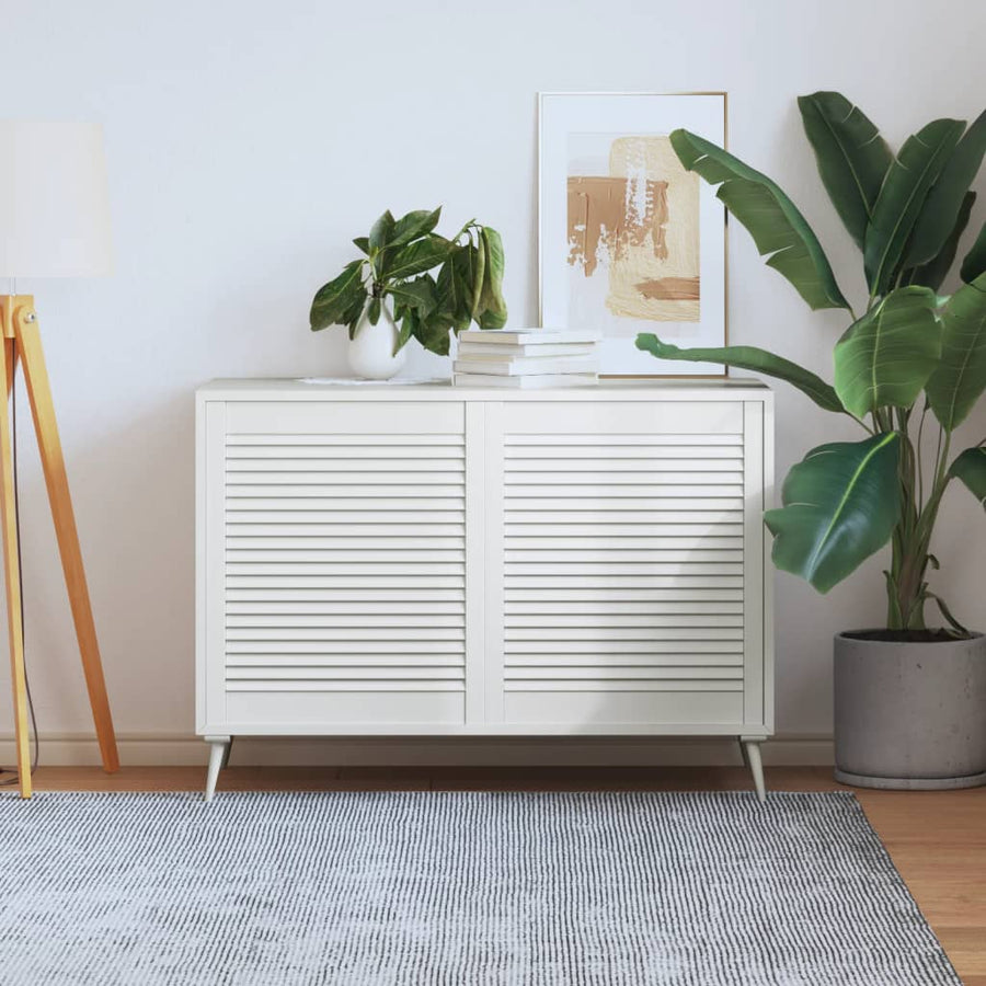 Kastdeuren met lamellen 2 st 69x59,4 cm massief grenenhout wit 2 69 x 59.4 cm Wit