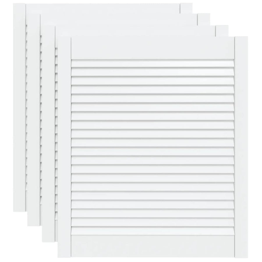 Kastdeuren met lamellen 4 st 69x59,4 cm massief grenenhout wit 69 x 59.4 cm Wit