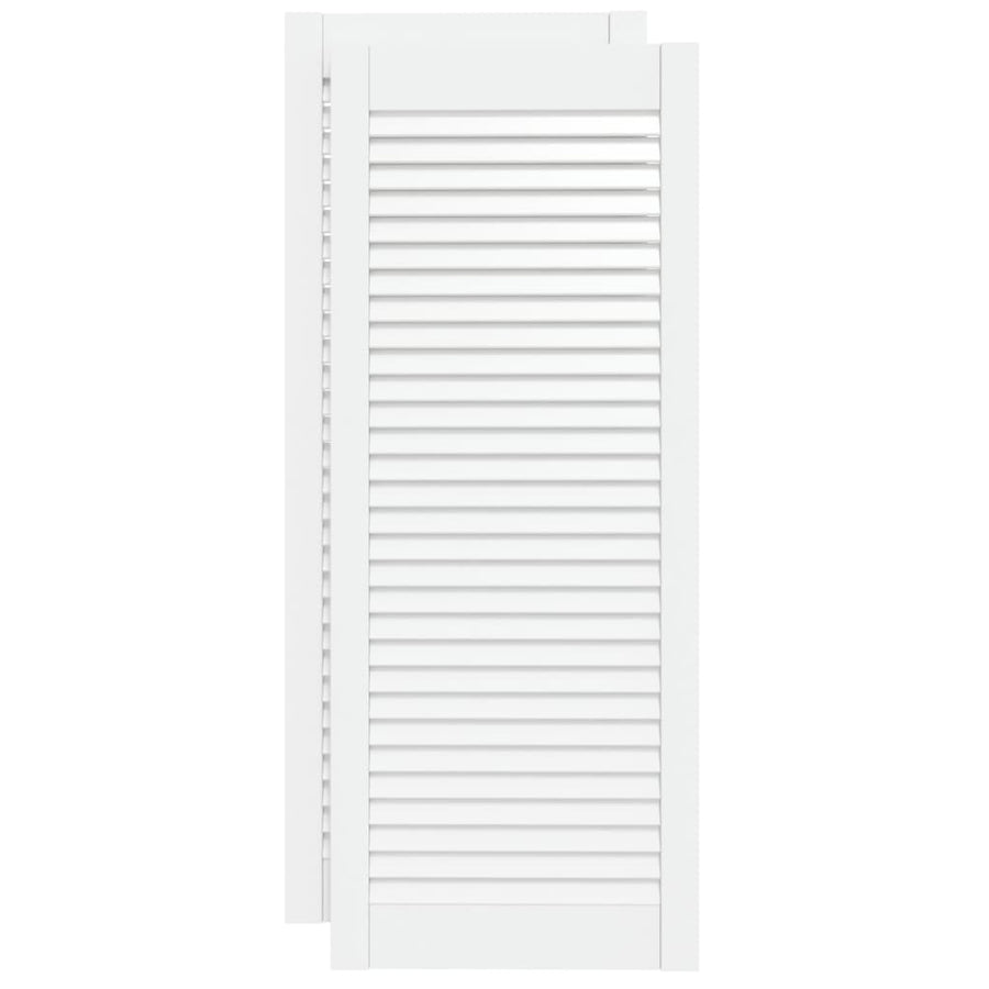 Kastdeuren met lamellen 2 st 99,3x39,4 cm grenenhout wit 2 99.3 x 39.4 cm Wit
