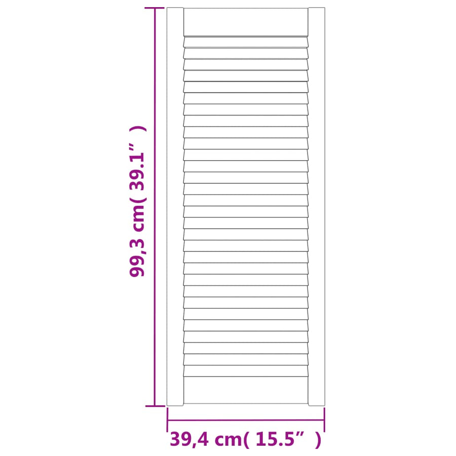 Kastdeuren met lamellen 2 st 99,3x39,4 cm grenenhout wit 2 99.3 x 39.4 cm Wit