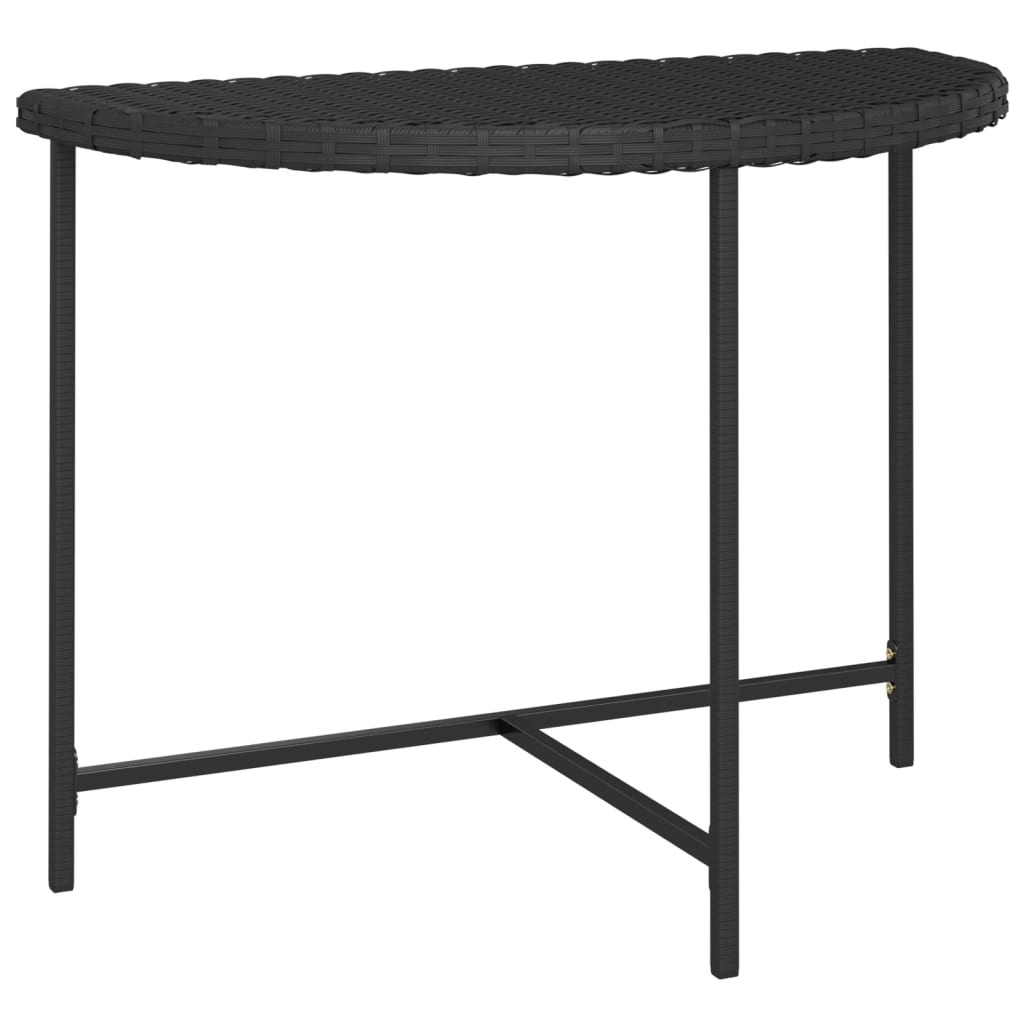 Tuintafel Poly Rattan 100 x 50 x 75 cm Zwart