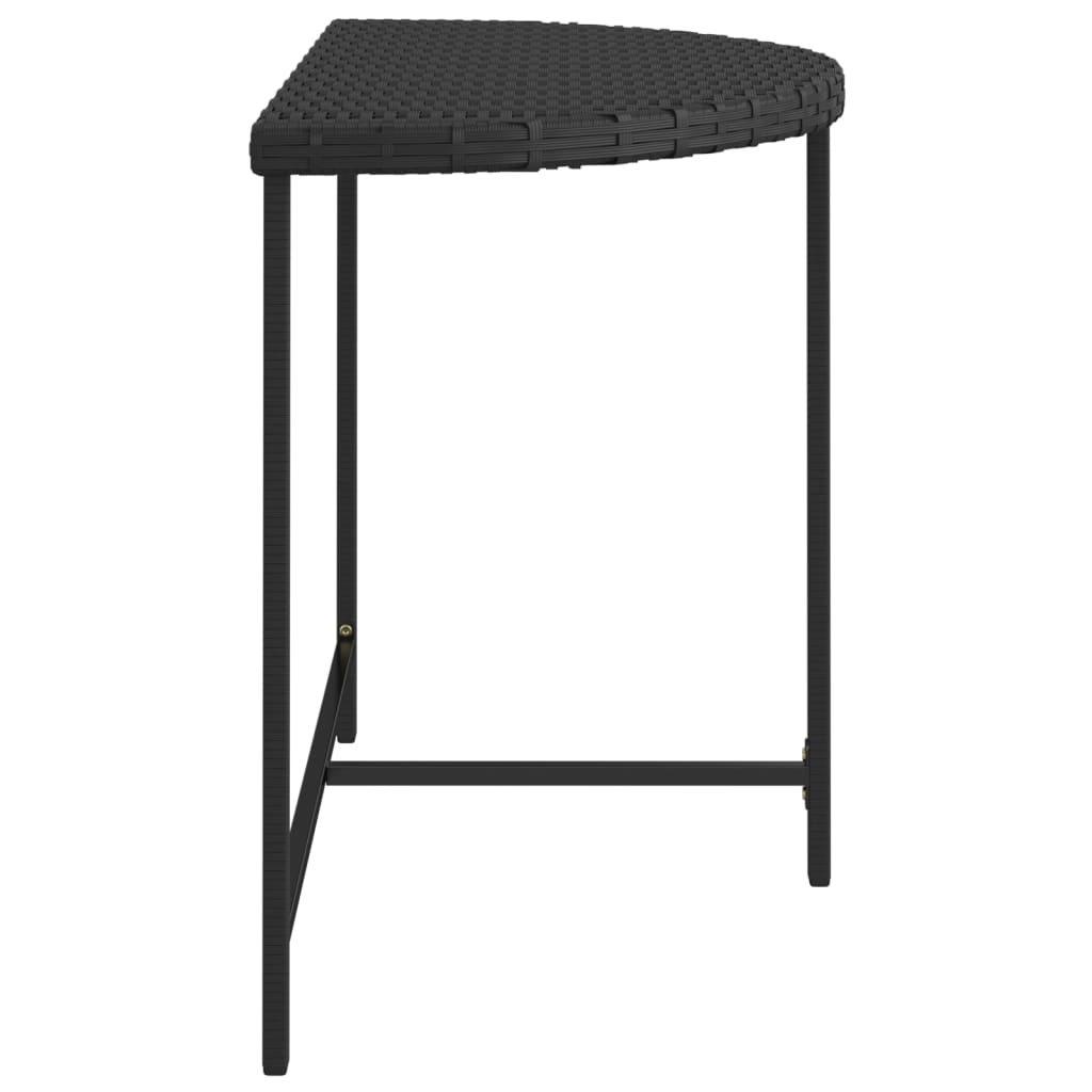 Tuintafel Poly Rattan 100 x 50 x 75 cm Zwart