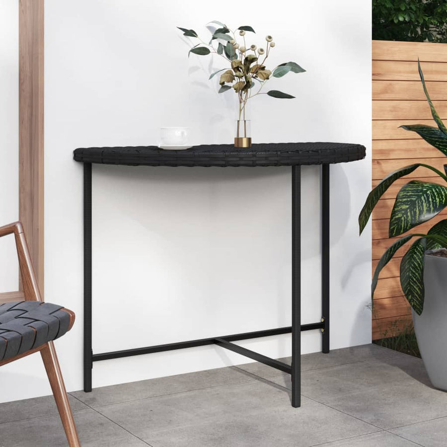 Tuintafel Poly Rattan 100 x 50 x 75 cm Zwart
