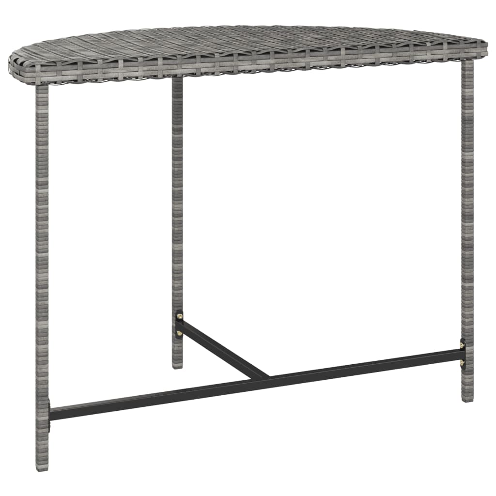 Tuintafel Poly Rattan 100 x 50 x 75 cm Grijs
