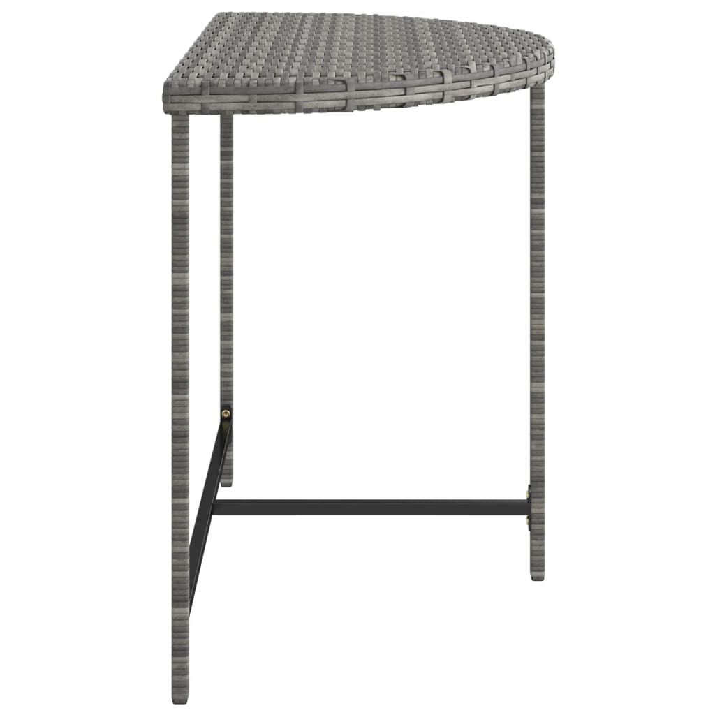Tuintafel Poly Rattan 100 x 50 x 75 cm Grijs