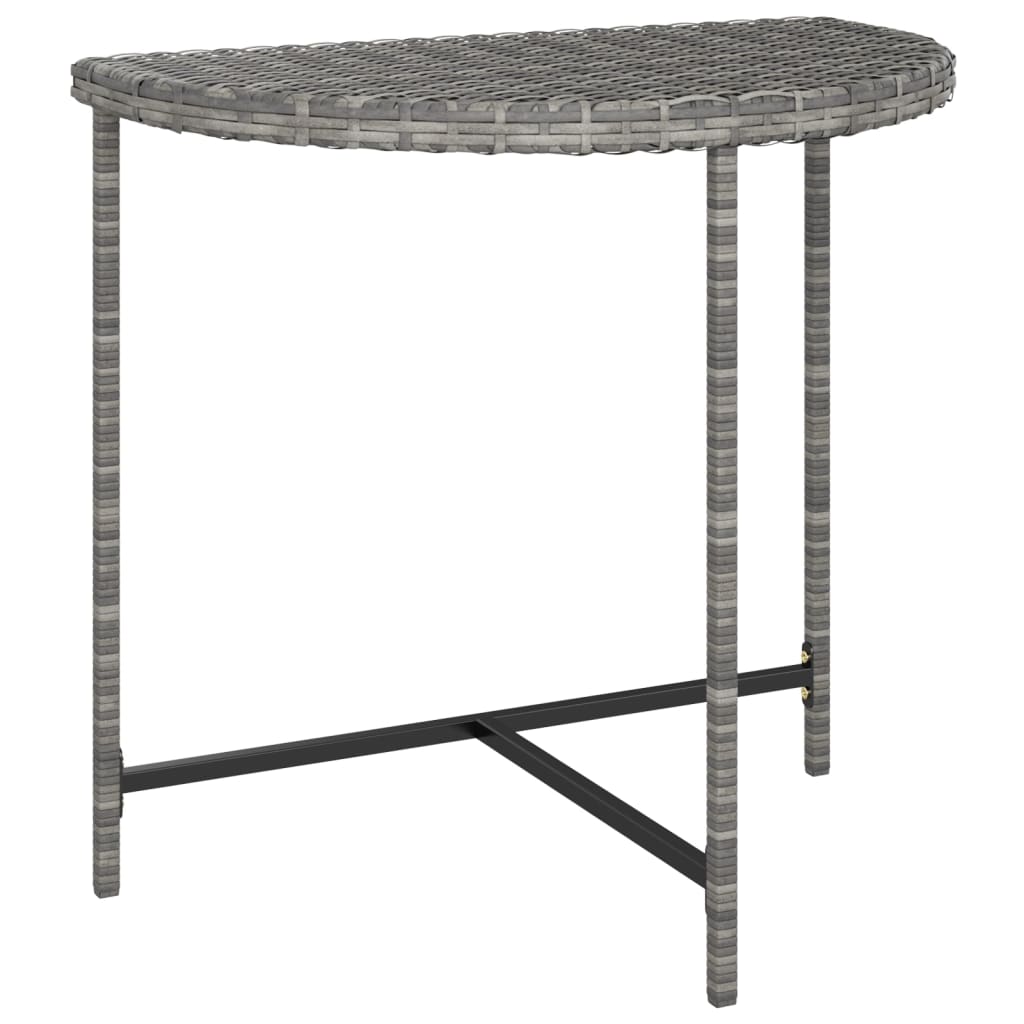 Tuintafel 80x50x75 cm poly rattan grijs