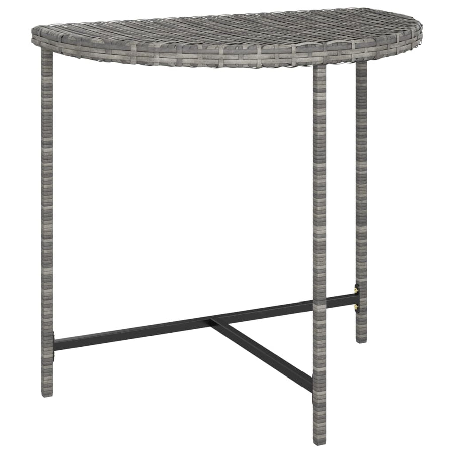 Tuintafel 80x50x75 cm poly rattan grijs