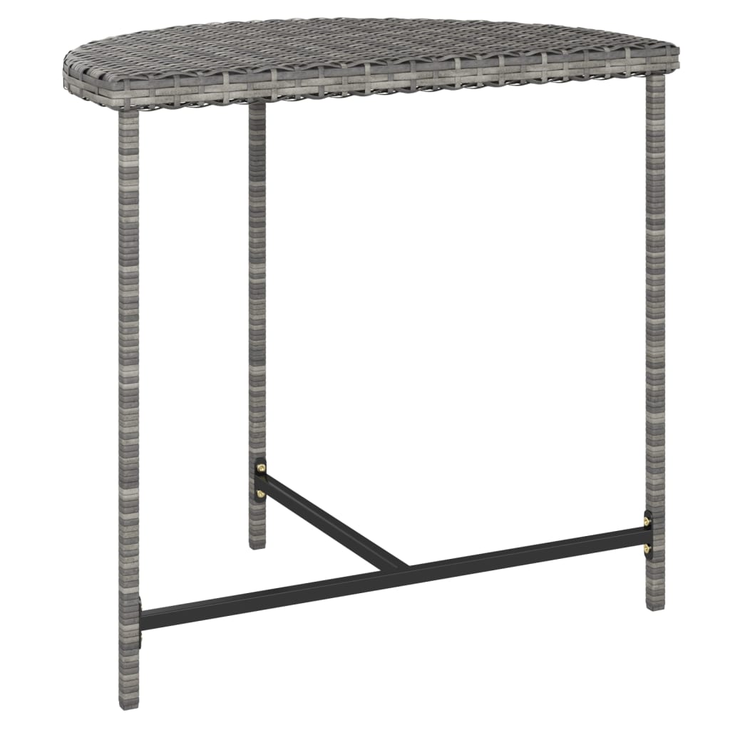 Tuintafel 80x50x75 cm poly rattan grijs