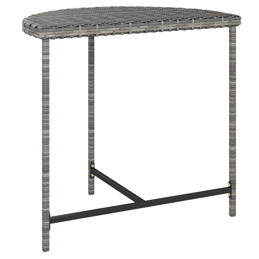 Tuintafel 80x50x75 cm poly rattan grijs