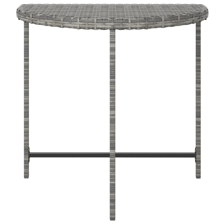 Tuintafel 80x50x75 cm poly rattan grijs