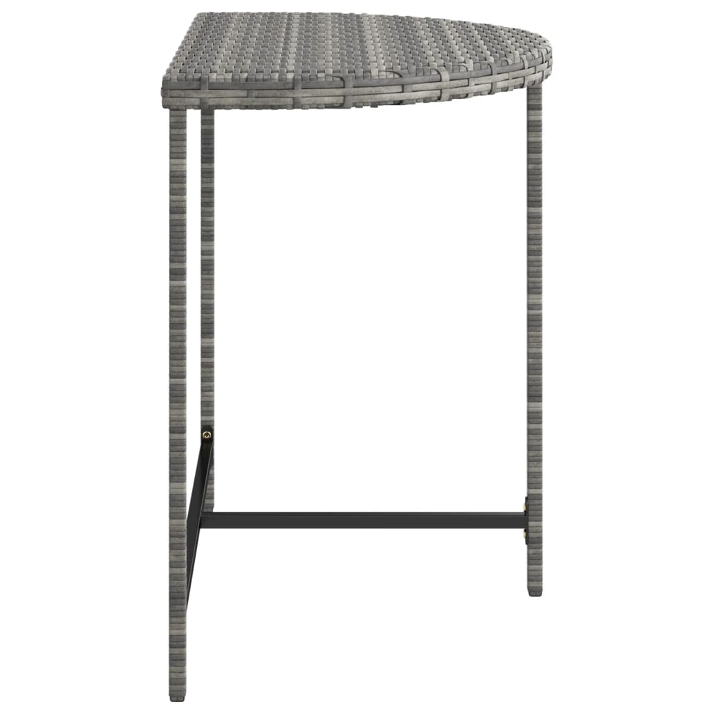 Tuintafel 80x50x75 cm poly rattan grijs