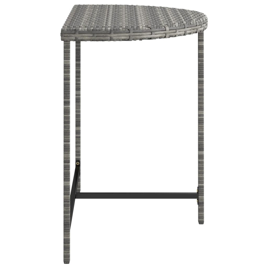 Tuintafel 80x50x75 cm poly rattan grijs