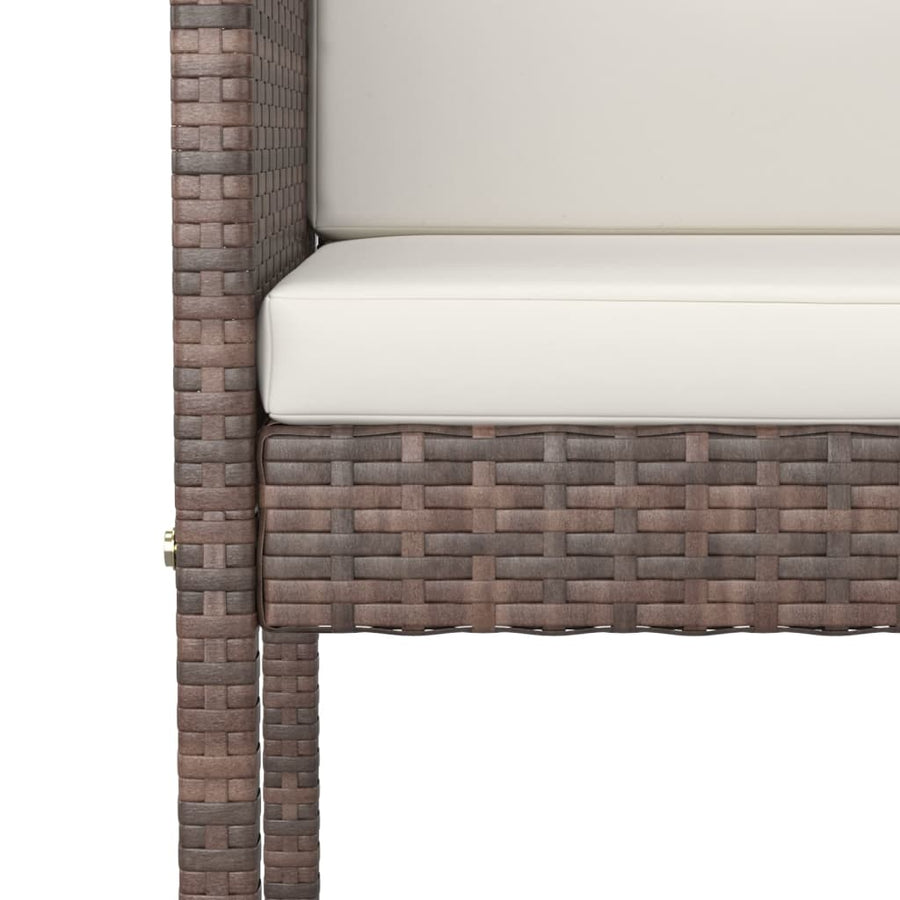 Barkrukken Met Kussens Poly Rattan 4 Bruin