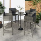 Barkrukken 4 st poly rattan grijs 50x48x100 cm