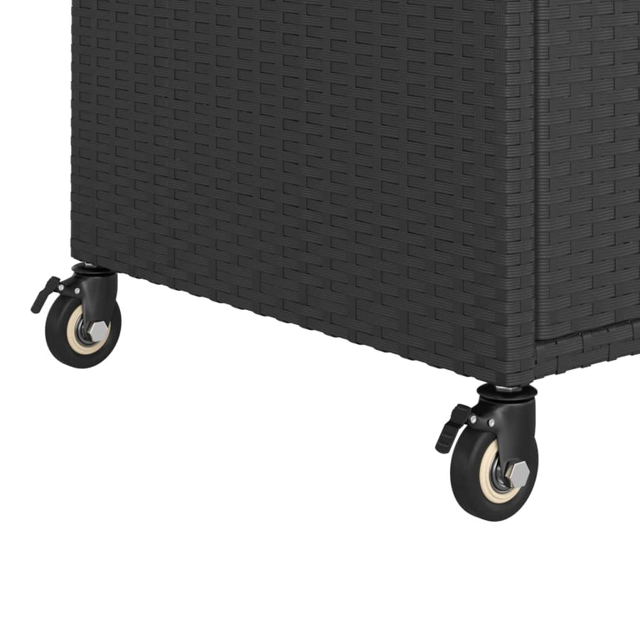 Serveerwagen Met Lade 100X45X97 Cm Poly Rattan Zwart