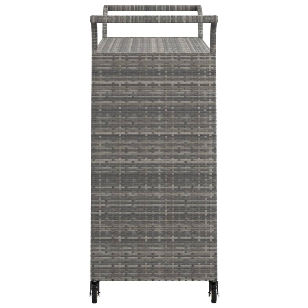 Serveerwagen Met Lade 100X45X97 Cm Poly Rattan Grijs