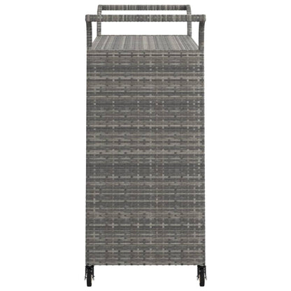 Serveerwagen Met Lade 100X45X97 Cm Poly Rattan Grijs