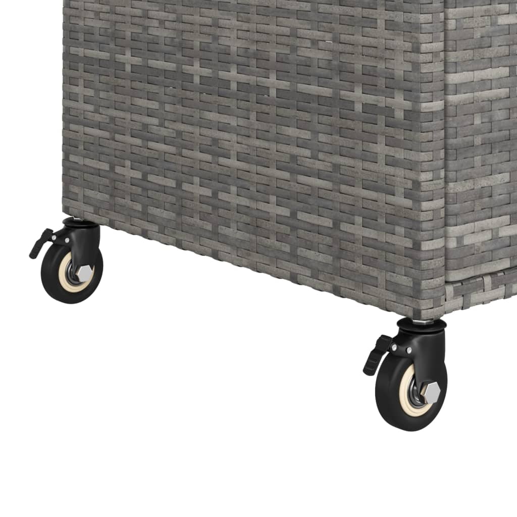 Serveerwagen Met Lade 100X45X97 Cm Poly Rattan Grijs