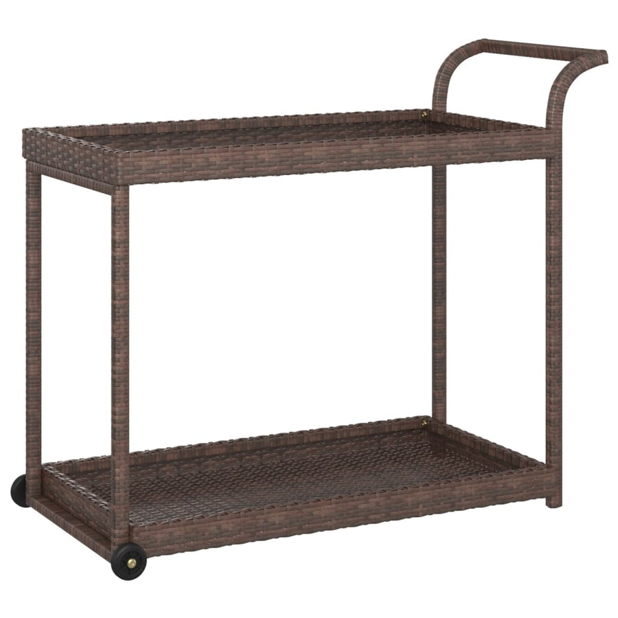 Serveerwagen 100X45X83 Cm Poly Rattan Bruin