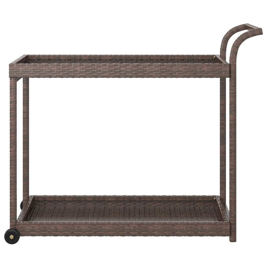 Serveerwagen 100X45X83 Cm Poly Rattan Bruin