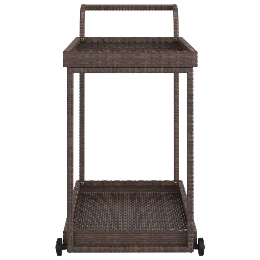 Serveerwagen 100X45X83 Cm Poly Rattan Bruin