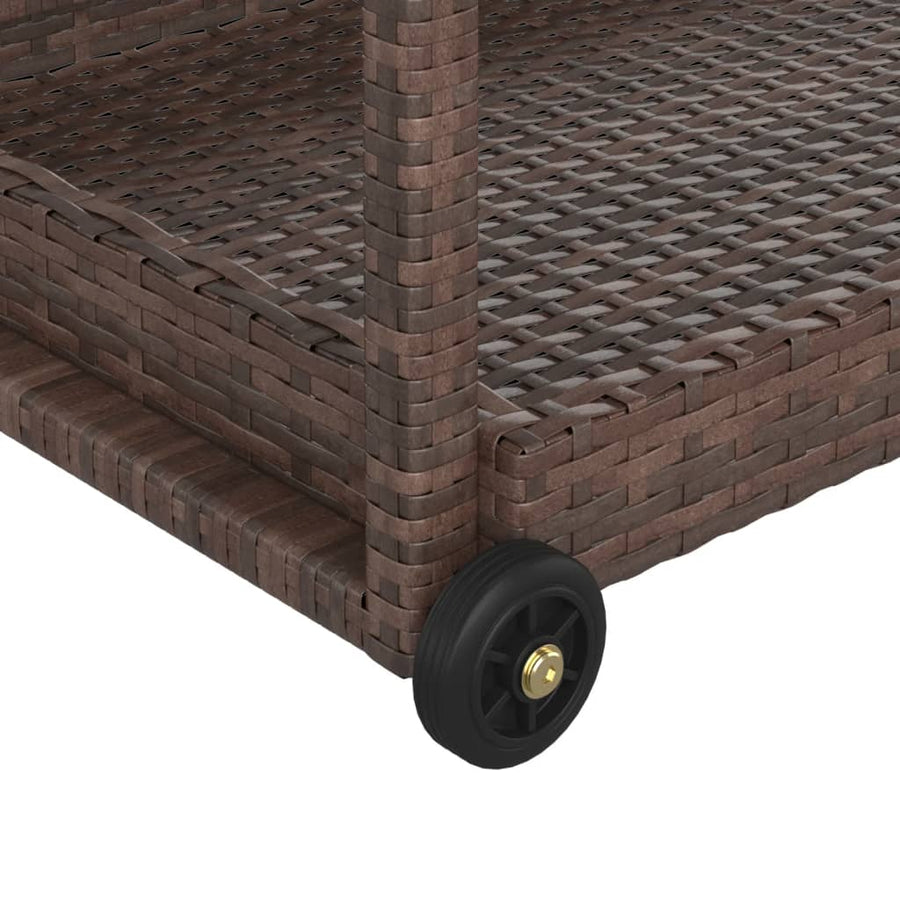 Serveerwagen 100X45X83 Cm Poly Rattan Bruin