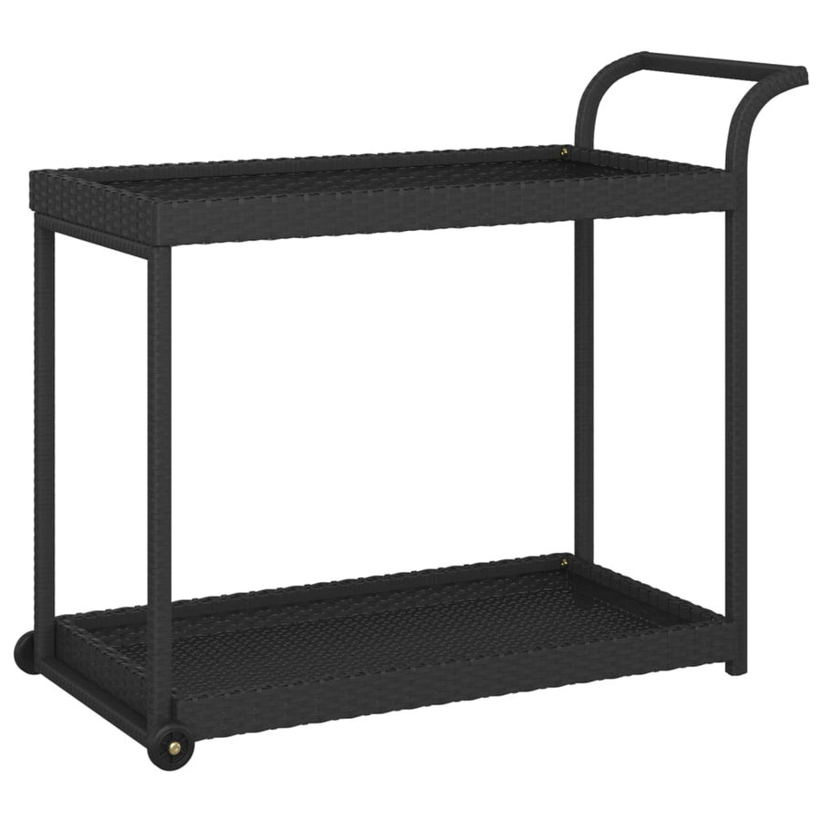 Serveerwagen 100X45X83 Cm Poly Rattan Zwart