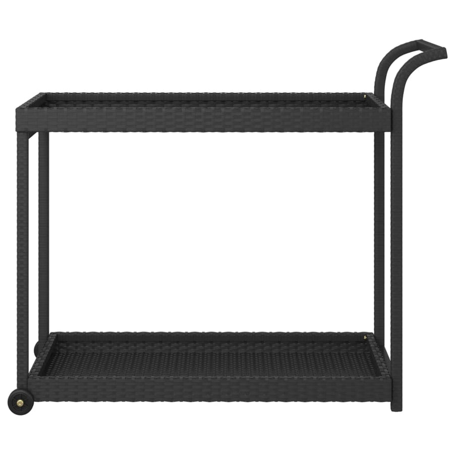 Serveerwagen 100X45X83 Cm Poly Rattan Zwart