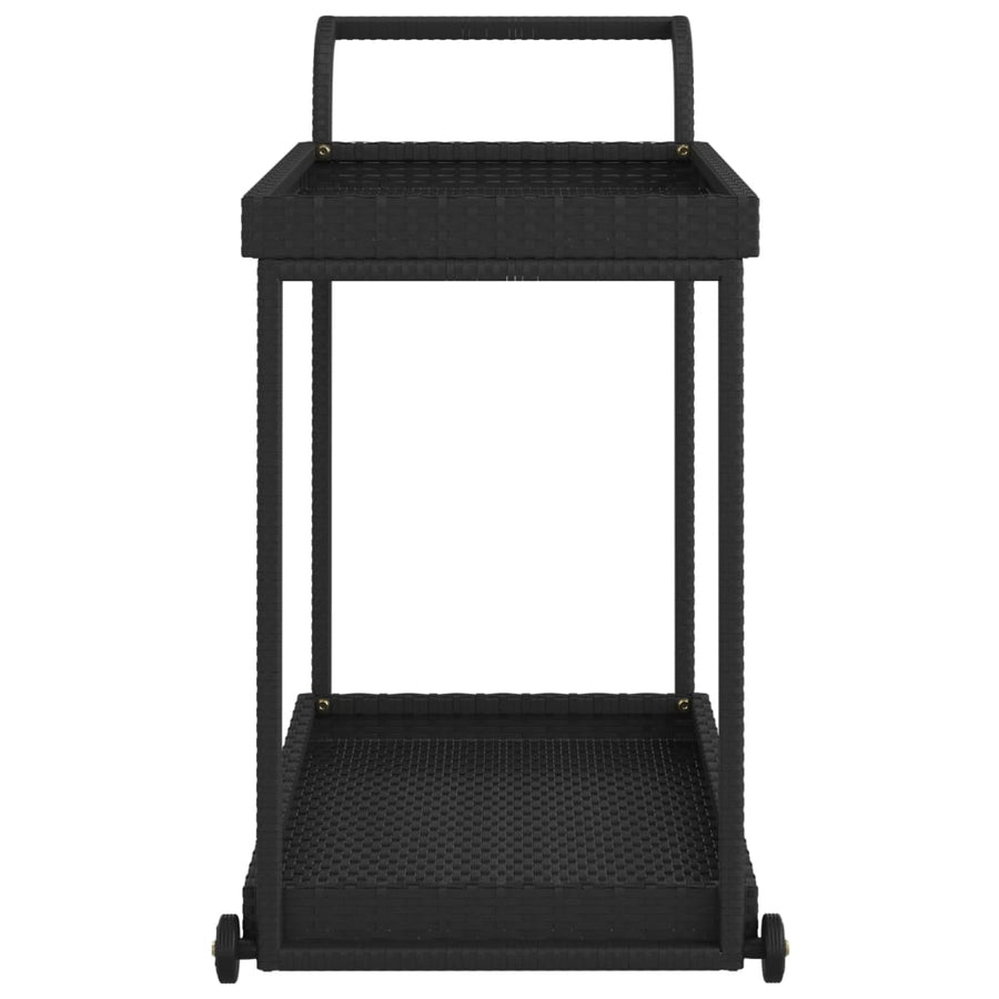 Serveerwagen 100X45X83 Cm Poly Rattan Zwart