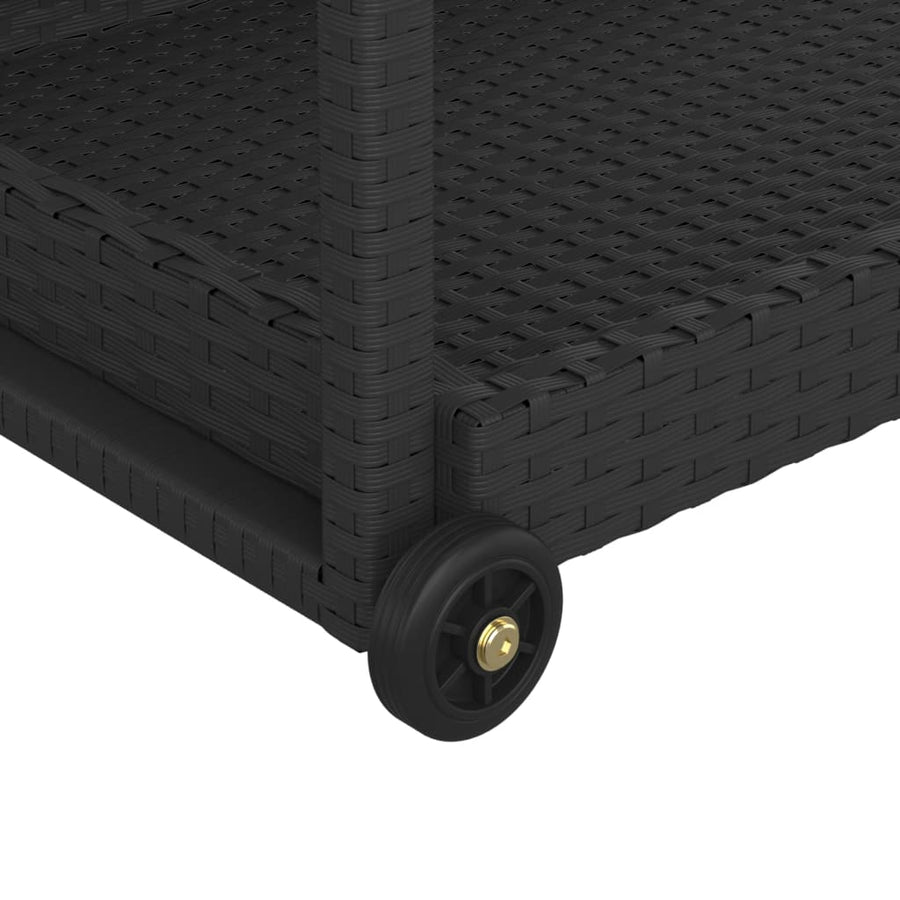 Serveerwagen 100X45X83 Cm Poly Rattan Zwart